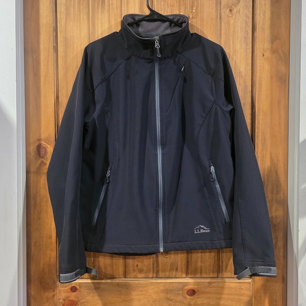 L.L. Bean Soft Shell‎ Mens Large Dark Gray Soft Touch Classic Look Jacket
